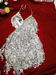 Sparkly Silver Sequin Dress