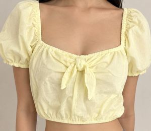 Sweetheart Puff Sleeve Crop Top