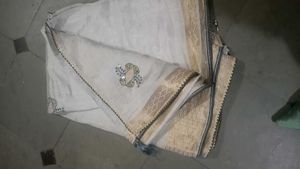 Elegant Embroidered Grey Saree