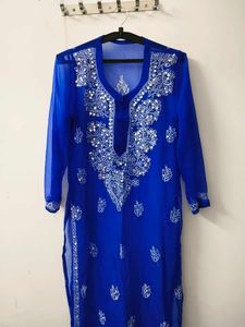 Blue Embroidered Kurta