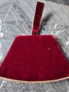 Elegant Red Velvet Clutch with Heart Design