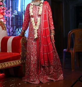 Red Embroidered Pakistani Bridal Outfit