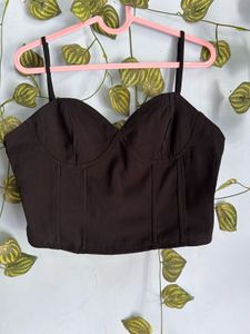 Stylish Black Corset Crop Top