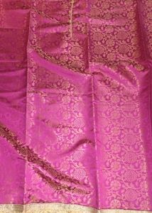 Vibrant Pink Brocade Silk dress material