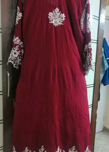Premium rayon cutwork chikankari suit