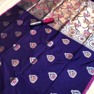 Litchi Silk Self Woven Saree
