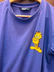 Purple Garfield Graphic T-Shirt