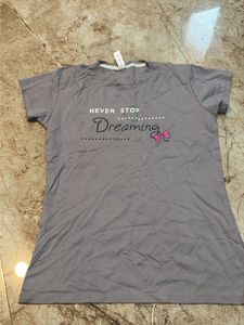 Grey "Never Stop Dreaming" T-Shirt