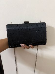 Black Embellished Clutch