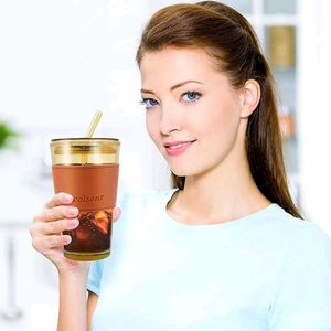 Glass Coffee Sipper Mugs with Straw 😍