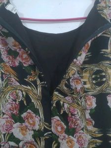 Vintage Floral Dress with Ornate Pattern
