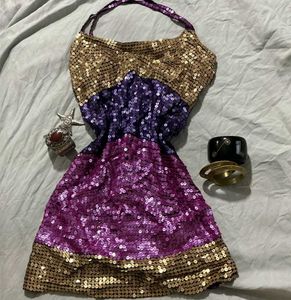 Sparkly Sequin Halter Dress