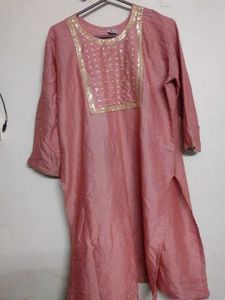 Pink Sequined Kurta