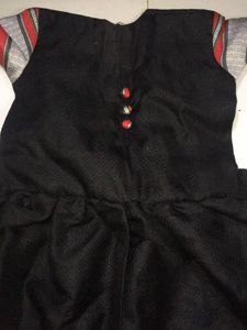 Cute Black Dress with Sari Border