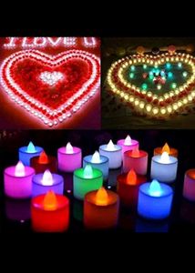 New Pack Of 24 Led Candles Coloured