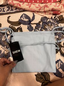 Light Blue Ribbed Tank Top