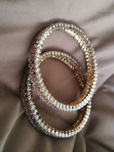 Sparkling Gold & Silver Bangles