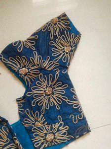 Blue Embroidered Blouse