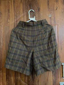 Plaid Vintage High-Waisted Shorts