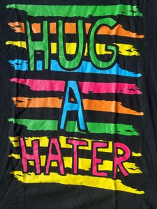 Black "Hug A Hater" Graphic Tee