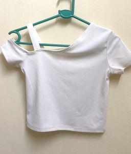 XS White Crop Top Shein