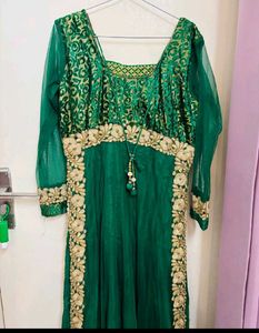 Green anarkali kurta set (festive)