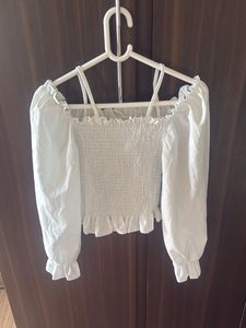 Sparkling Blue Square Neck Crop Top