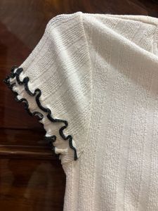 Zara White Textured Top