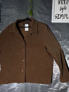 Brown Collared Button-Up Jacket