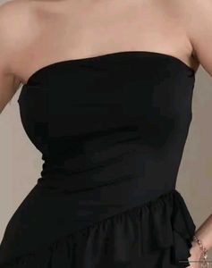 Shein Strapless Maxi Ruffled Dress