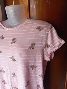 Cute Dog Print Cotton Nightdress