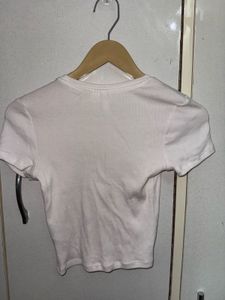White Ribbed Crop Top