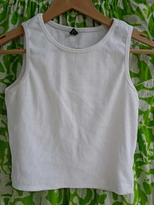 White Top &amp; Green Skirt Set