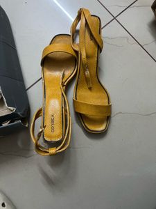 Corsica Yellow Block Heel