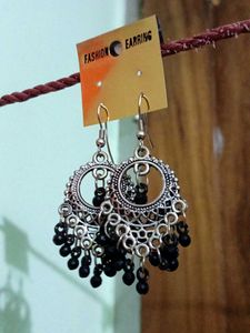 Oxidized Silver Jhumka Earrings