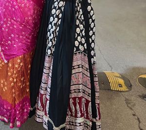 Boho Black Skirt with Paisley Print