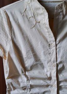 Cute Cream Button-Up Top