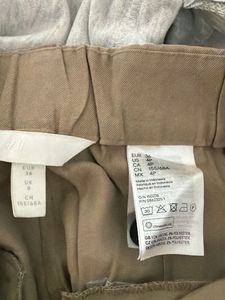 Tan Linen Blend Wide Leg Pants