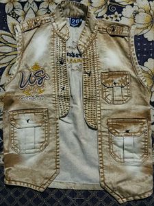 Stylish Boys' Sleeveless Denim Vest