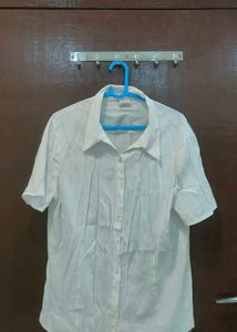 Classic White Short Sleeve Button-Up Shirt