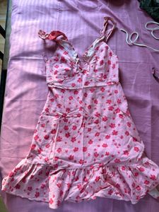 Pink Floral Mini Dress