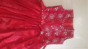 FREE New Baniyan With Red Satin Party Dress.