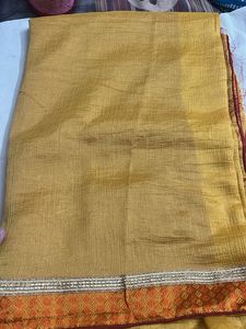 Elegant Yellow Saree with Embroidered Border