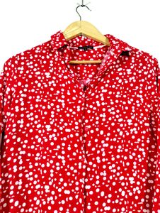 Red &amp; White Polka Dot Blouse