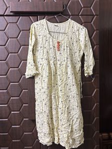 Light Yellow Printed Kurta(never worn)
