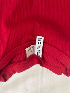 Vibrant Red Ribbed Tube Top
