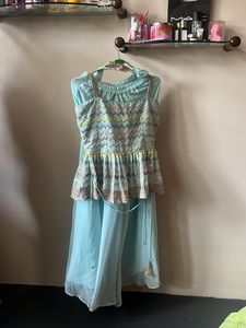 Botique stiched Light Blue Palazzo Pants