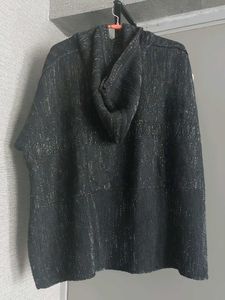 Black Poncho Pullover