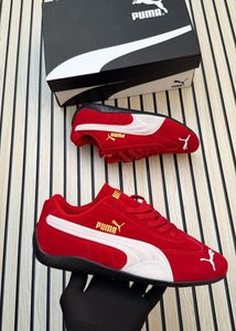 Puma Red Suede Casual Sneakers