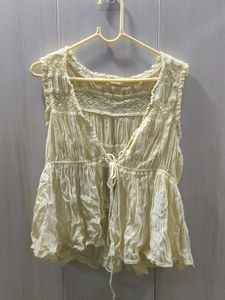 Boho Lace Trim Sleeveless Top